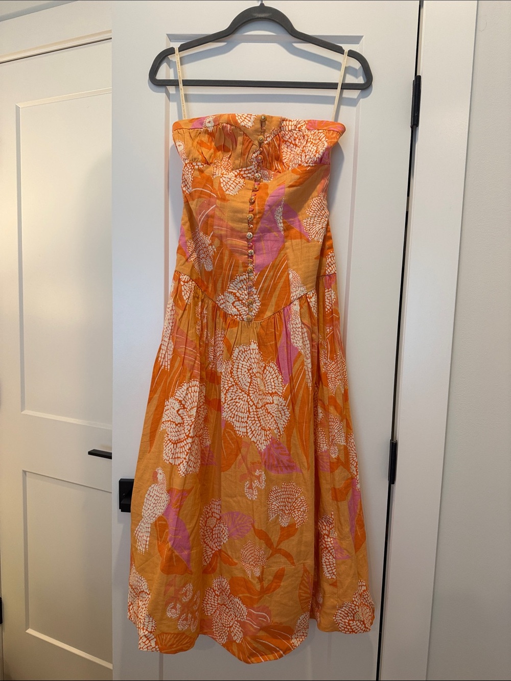 FARM Rio x Anthro Limited Edition Strapless Drop Waist Dress